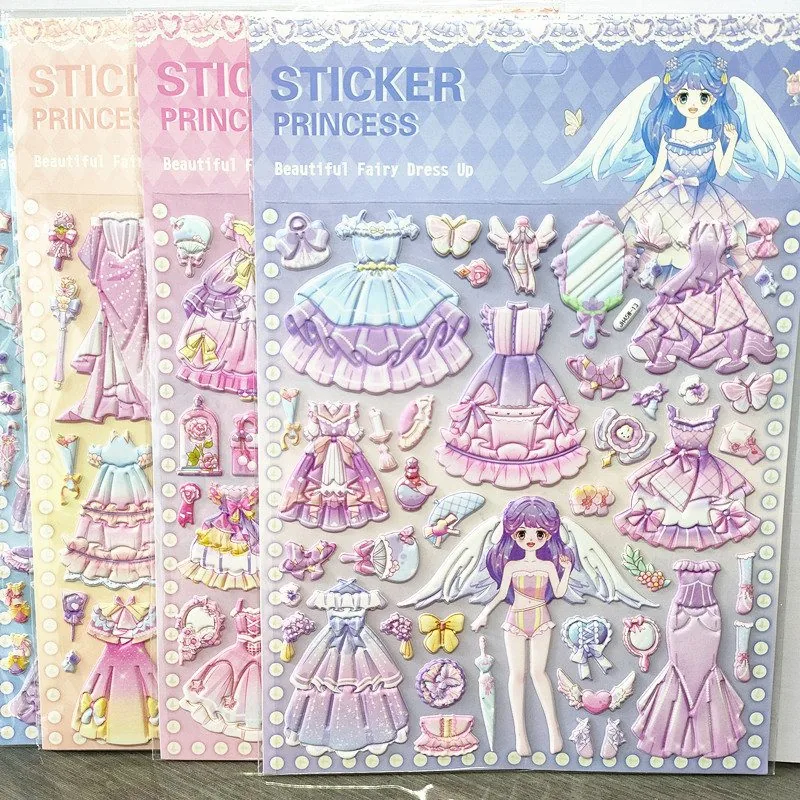 プリンセス着せ替えシール OEM:服を着せ替えできる立体フォームシール